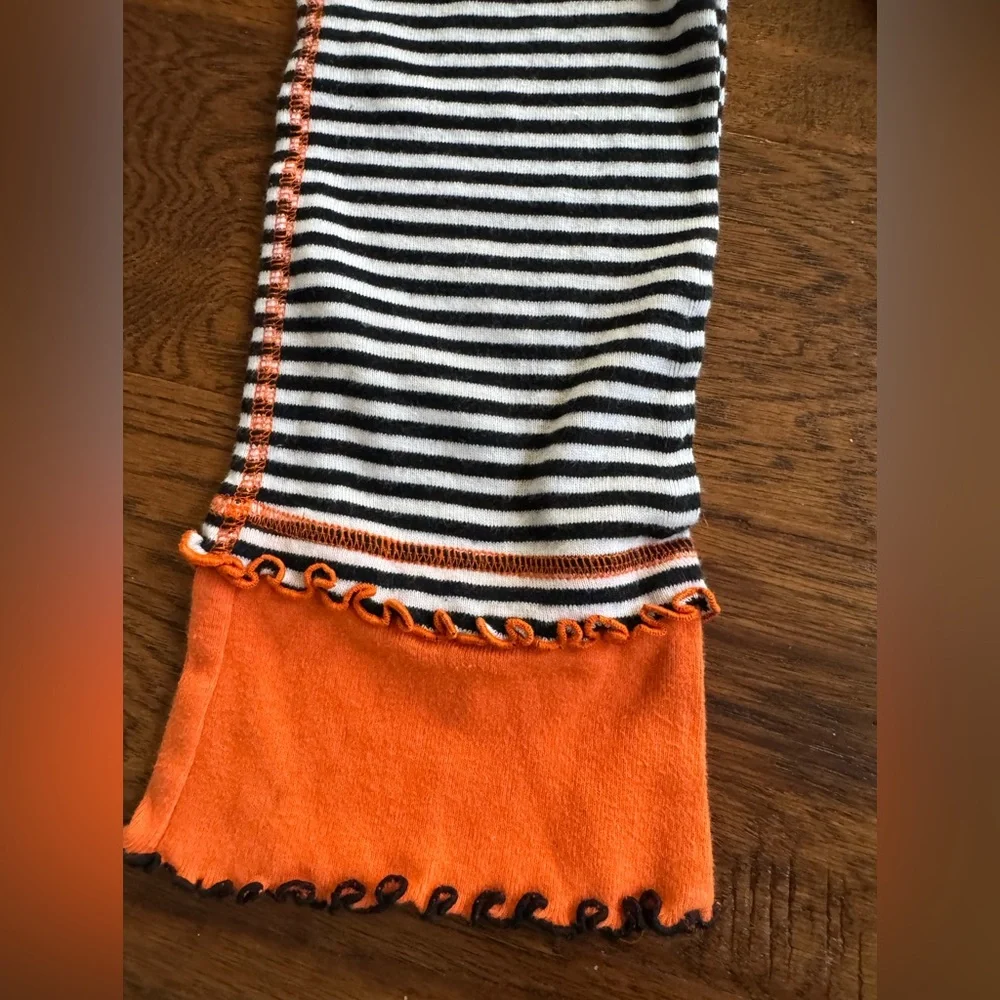Miss Tee V-Us Orange and Black Striped Polka Dot‎ Outfit